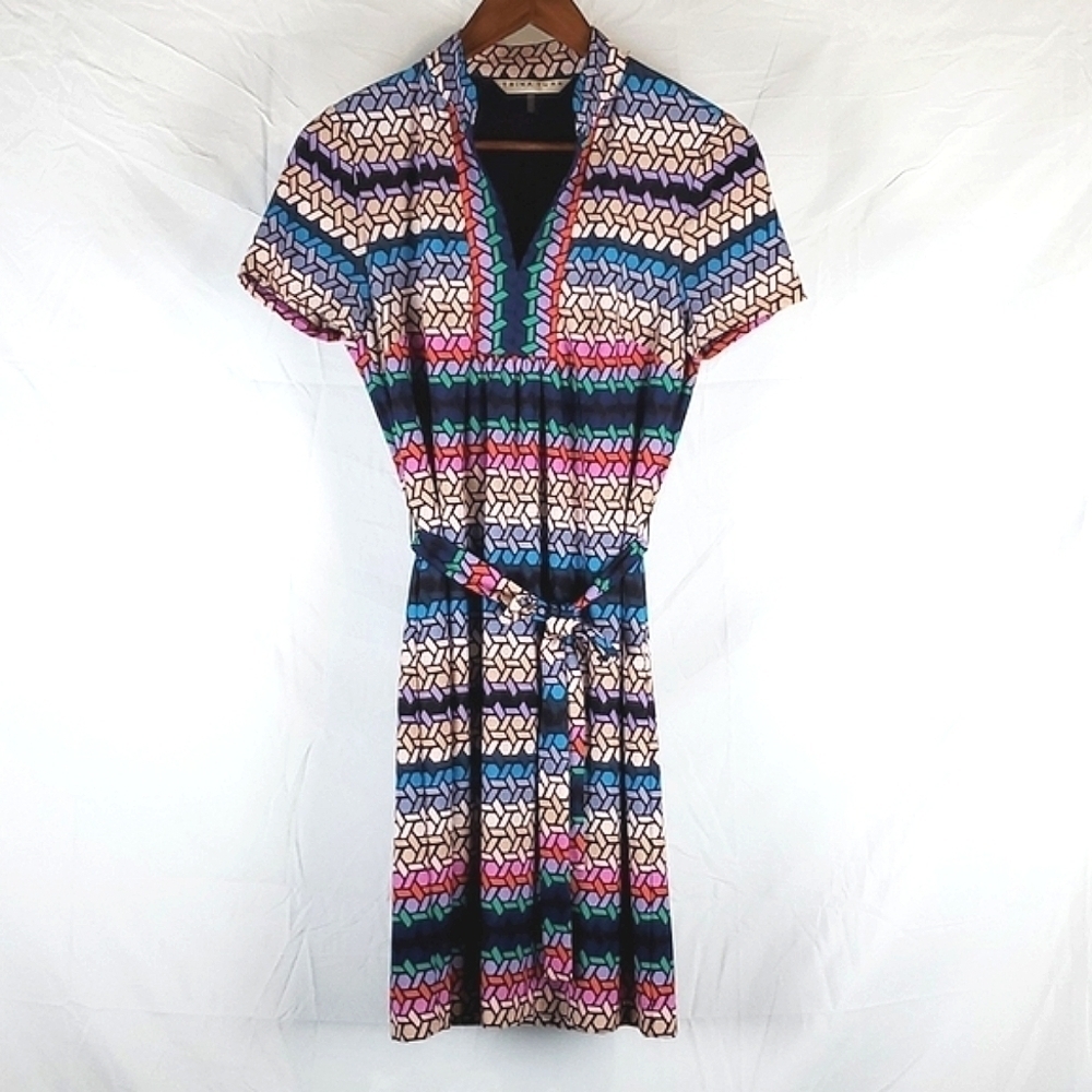 Trina Turk Joni Geo Print Stained Glass Dress - Picture 2 of 7